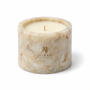 Luxury Tortoise Shell Resin <b>Candle</b> Jar Handmade Glossy Decorative <b>Candle</b> Vessel Premium Thick Wall <b>Refillable</b> Containers - Product Image 2