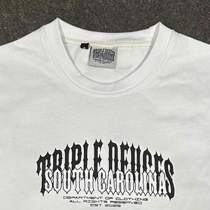 เสื้อยืดคอกลมแขนสั้นทรงโอเวอร์ไซส์สำหรับผู้ชาย พิมพ์ลายตัวอักษร ดีไซน์ขอบดิบ ผ้าฝ้าย 100% เป็นมิตรต่อสิ่งแวดล้อม ระบายอากาศได้ดี - Product Image 4