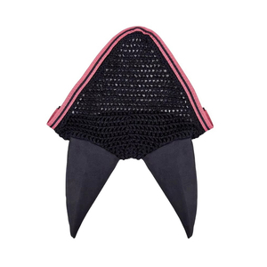 Bonnet d'oreilles pour cheval en crochet fait main avec sangle élastique sous le menton, couleurs et logo personnalisables, ensemble tapis de selle assorti, directement de l'usine - Product Image 3
