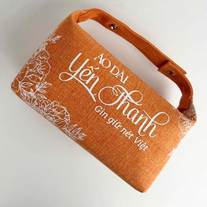 Custom Logo Red Jute Tote Bag Hand Length Handle <b>Small</b> Size Zipper Closure Hanoi Made Jewelry Packaging Advertising <b>Gift</b> Bag - Product Image 1