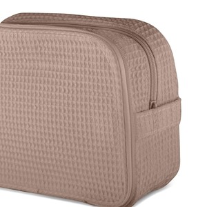Waffle Texture Corduroy <b>Makeup</b> Bag Zipper Cosmetic Pouch Portable Travel Toiletry <b>Case</b> Custom Gift Bag - Product Image 3