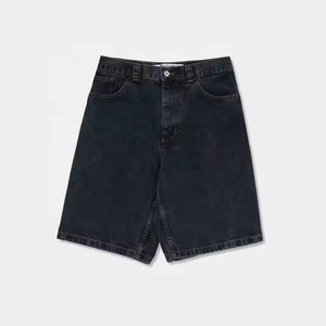 Pantalones Cortos Bermuda Negros para Hombre con Bolsillos, Cintura Media, Estilo Casual, Tejido de Tela, Cierre de Botón, Diseño de Color Sólido - Product Image 3
