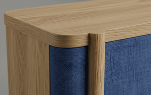 Buffet moderne à 2 portes en chêne massif pour salon - Rangement résistant à l'eau avec design minimaliste - Product Image 4