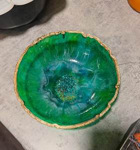 Bol décoratif artisanal en résine pour table à manger et décoration intérieure, bol à fleurs, plat à fruits en argile violette, bols décoratifs pour la maison - Product Image 5