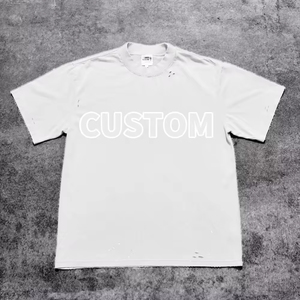 Custom <b>Logo</b> Oversize Washed Cotton T Shirt for Man Oversized Crew Neck Blank Tee Wholesale Oversized Short Sleeve T-shirt - Product Image 5