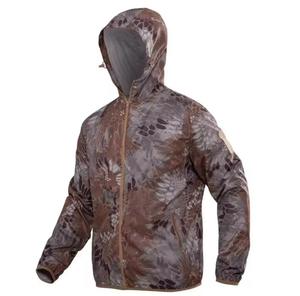 Blouson bomber unisexe vert olive à capuche, coupe-vent, fermeture éclair, décontracté, pour l'automne, en polyester, avec logo sur le devant - Product Image 4
