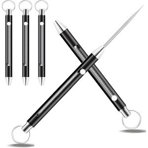 Portachiavi con Stuzzicadenti in Titanio Portatile, Porta Stuzzicadenti Telescopico Riutilizzabile in Acciaio Inossidabile, Cura Orale Tascabile in Metallo, Formato da Viaggio - Product Image 1