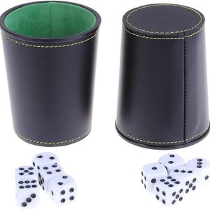 Gobelet à dés en cuir de qualité supérieure, professionnel, avec extérieur côtelé, logo personnalisé, doublure en PU, pour jeux de société et casino - Product Image 1