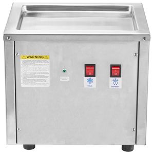 "Stainless Steel 11" X 9.5" Rolled <b>Ice</b> <b>Cream</b> Pan & <b>Machine</b> with Compressor New & Water-friendly" - Product Image 1