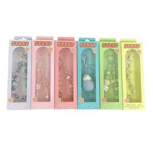 Nouvelle conception de chaîne de téléphone en cristal perlé, boîte d'emballage, sac, cordon, sangle de téléphone, porte-clés, emballage en boîte en papier - Product Image 1