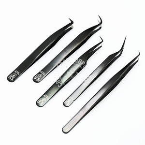 Pinzas para Extensiones de Pestañas de Tendencia, Pinzas para Volumen Ruso para Aplicar Pestañas Postizas, Punta de 0.033mm Antideslizante - Product Image 1