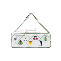 Sac de sport en toile verte sur le thème du golf avec fermeture éclair brodée rose, sac de voyage personnalisé fait main pour les amateurs de golf