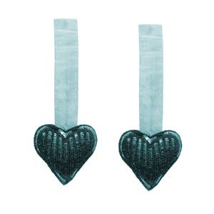 Nueva fábrica decorativa más vendida cristal azul turquesa Navidad decoración colgante corazón adornos hechos a mano a granel - Product Image 1