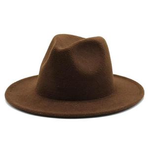 Fashion Polyester Fedora <b>Hat</b> for Women Men Classic Character Casual <b>Flat</b> Wide Brim Jazz Cap - Product Image 2