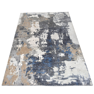 พรมขนสัตว์หรูหราทำด้วยมือพรมปูพื้นผนังแบบนามธรรมที่กำหนดเองสำหรับห้องนั่งเล่นของโรงแรมห้องนอนที่ถักมือแบบทันสมัย - Product Image 3