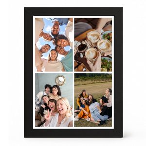 Cadre photo vintage rectangulaire vertical moderne en bois massif fait main, imprimé en couleur, support mural pour affiche en bois - Product Image 1