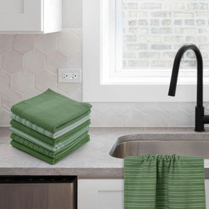 Eco Friendly Premium Woven Cotton Kitchen Dish Towel <b>Machine</b> Washable Quick Dry Lint Free Solid Color - Product Image 3