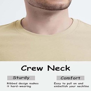 Vêtements pour hommes, t-shirts 100% coton respirant à manches courtes, t-shirt écologique à séchage rapide avec logo personnalisé, poche poitrine - Product Image 5