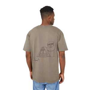 T-shirt en coton surdimensionné pour homme, style vintage délavé à l'acide, manches courtes, col rond, motif imprimé, lettres sur le devant, coupe jersey - Product Image 2