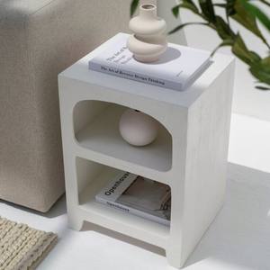 Mesa Auxiliar Pintada en Blanco Vandana Sierra Arista, Mueble de Diseño Moderno y Minimalista - Product Image 2