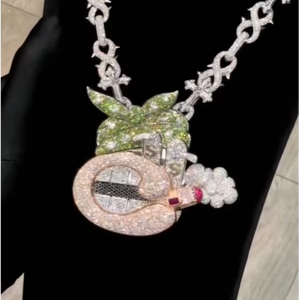 Pendentif Moissanite Hip-hop en Argent Sterling 925, testé au diamant, motif visage de dessin animé, entièrement serti de pierres VVS, personnalisé - Product Image 1