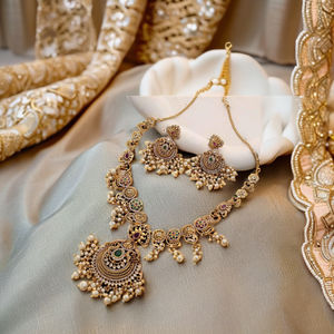 Collares de Latón chapado en mate antiguo Festival y joyería de moda con piedras de circón Directo del proveedor de exportación indio - Product Image 2