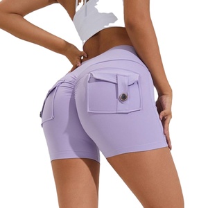 Vêtements de sport de grande taille Shorts d'entraînement de fitness Shorts d'entraînement de yoga taille haute Shorts de yoga pour femmes Shorts de gymnastique avec poches - Product Image 6