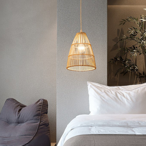 Lámpara de Techo de Ratán con Diseño Tejido a Mano, Material Natural y Efecto de Iluminación Cálida para Decoración de Interiores y Espacios del Hogar - Product Image 3