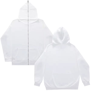 Custom Solid Color Zipper-Up Hoodie Sweatshirt - Product Image 2