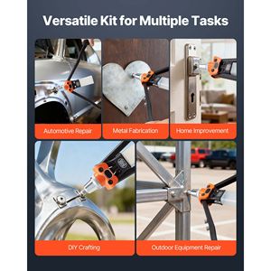 Kit Pistola Rivettatrice a Strappo Aperta con 230 Rivetti Ciechi, 5 Punte Intercambiabili, 5 Punte da Trapano, Rivettatrice a Due Mani - Product Image 6