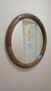 Espejo de Pared Redondo Decorativo de Madera, Espejo de Pared Minimalista de Madera para Decoración Moderna de Sala de Estar, Espejo Colgante al por Mayor - Product Image 3