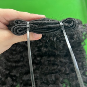 Vente directe d'extensions de cheveux 8 à 40 pouces cheveux bruts noir birman bouclés génie trame Machine Double Drawn Bundle de Qhair - Product Image 3