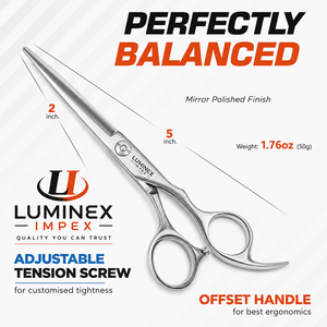 NYBL-55 5.5inch Straight <b>Left</b>-<b>handed</b> <b>Scissors</b> JAPAN 440C Sharp 58-59HRC Hardness Stainless Steel Handle Barber Shears Hair 28 - Product Image 6