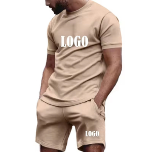 2026 Unisex Sets Custom Logo Print 2 Piece 100%Cotton <b>Polyester</b> Short Set Summer Printed Plus Size O Neck <b>T</b> <b>Shirt</b> Set For Men - Product Image 5