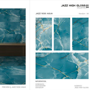 กระเบื้องพอร์ซเลนเคลือบเงาพรีเมียม ขนาด 600x1200 มม. รุ่นพรีเมียม สำหรับตกแต่งผนังและพื้น ดีไซน์ทันสมัย สำหรับตกแต่งภายในและภายนอกอาคาร - Product Image 1