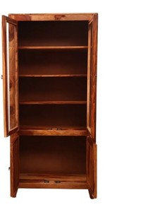 Wholesale Solid Wood Glass Display Cabinet Natural Grain Storage <b>Bookcase</b> Rustic Living Room Furniture | Pindel Handicrft - Product Image 4