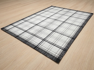 Tapis en coton de qualité supérieure, vente en gros d'usine |   Tapis moderne en tissu plat à carreaux noir et blanc pour les espaces intérieurs minimalistes - Product Image 2