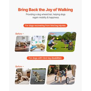 Carrozzina Manuale Leggera a 2 Ruote per Cani, Regolabile in Altezza, Larghezza e Lunghezza, Carrello Ammortizzato per Zampe Posteriori - Product Image 3