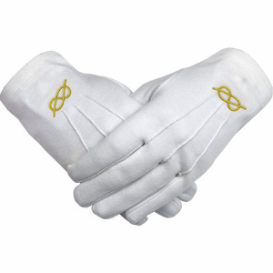 Guantes Masónicos de Algodón de Alta Calidad con Ajuste Cómodo, Costuras Finas y Apariencia Formal Clásica para Uso Ritual - Product Image 1