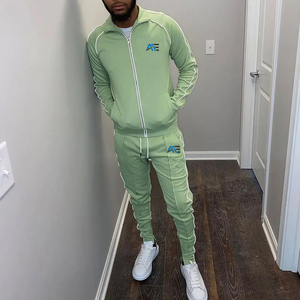 Men's Slim Fit Tracksuit Set Custom Sportswear <b>Zip</b> <b>Up</b> <b>Jacket</b> Jogger Pants Reflective Piping Athletic Training Wear OEM Wholesale - Product Image 1