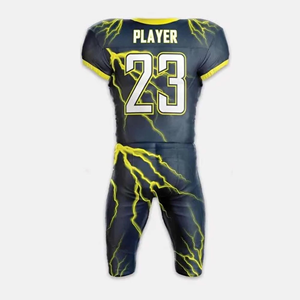 Ensemble d'uniformes de football américain personnalisés par sublimation pour garçons et adultes - Tissu respirant à séchage rapide et anti-humidité en Spandex/Polyester - Product Image 3