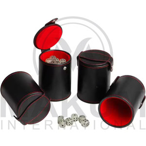 Wholesale Custom Board Game Set Original Leather Wholesale <b>Dice</b> Cup Customized Logo Leather Shaker Cup With Poker Dices - Product Image 4