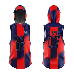 Maillots de football américain à drapeau 7v7 personnalisés pour jeunes et adultes, sans manches, à capuche, imprimés par transfert thermique, respirants, séchage rapide, écologiques - Product Image 6