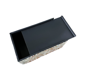 Caja de pañuelos rectangular de cerámica bohemia, brillante, lacada, hecha a mano, soporte decorativo costero para mesa - Product Image 4