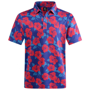 Hawaiian Plants Polo Shirt for Men Casual Summer 3D Printed <b>Leaves</b> Flower Oversized Cotton Top Short Sleeve Golf T-Shirt Clothes - Product Image 2