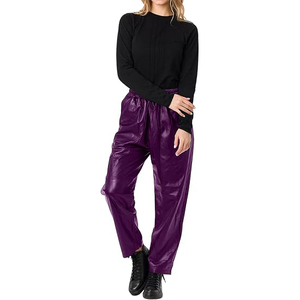 <b>Men</b> <b>Leather</b> Pants Mid Waist Regular Fit Stretch Straight <b>Trousers</b> Casual Streetwear Breathable Eco-Friendly Lightweight Winter - Product Image 5