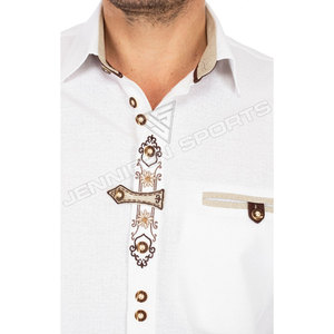 Camisa Blanca Personalizada con Logotipo para Hombre, Manga Larga, Botones, Casual, Color Durazno, Verano, Transpirable, Corte Holgado, Algodón Premium, Venta al Por Mayor - Product Image 4