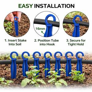 Abrazaderas de soporte para tuberías laterales de riego por goteo de polipropileno tipo C de 16 mm para mangueras de agua en agricultura, granjas, jardines y céspedes. - Product Image 5