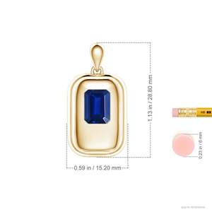 จี้ทองคำแท้ 14K 18K รูปทรง Emerald-Cut ขนาด 10*8 มม. น้ำหนัก 2.85 กะรัต ประดับไพลินสีน้ำเงิน สำหรับผู้ชาย พร้อมสร้อยคอ คุณภาพสูง ขายส่งเครื่องประดับชั้นดี - Product Image 3