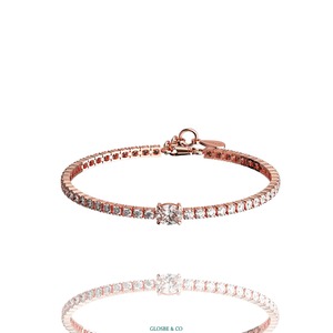 Pulsera de tenis de moissanita para uso diario con globo central ovalado de 6x8mm y plata redonda sintética (cultivada en laboratorio) con certificación GRA - Product Image 3